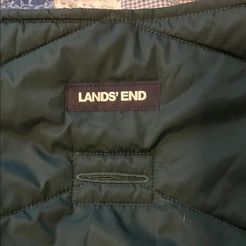 3/$25 Lands' End Dark Green Dog Puffer Jacket